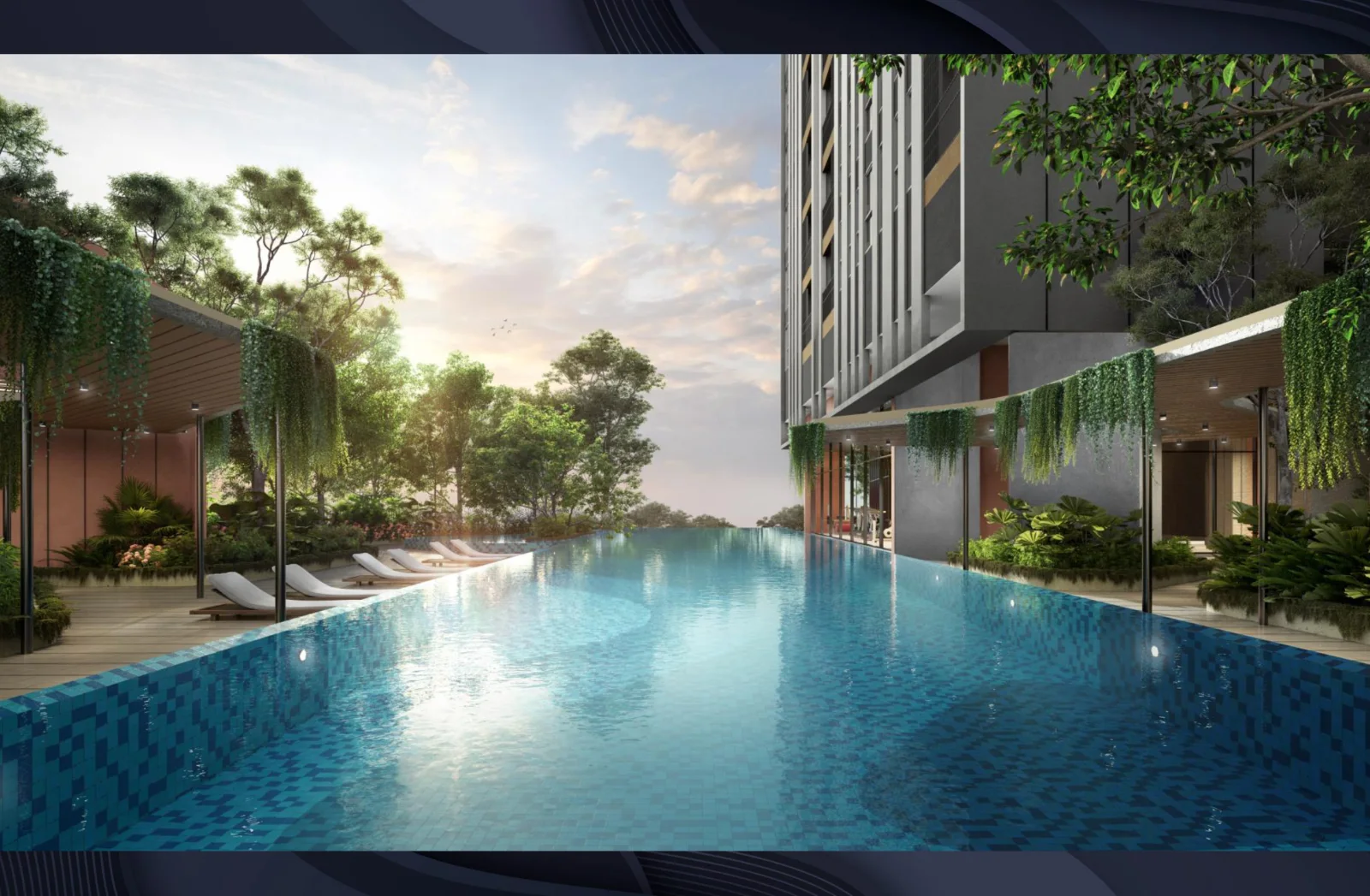 Residensi Bayu Damai swimming pool beside the towers, artist's impression