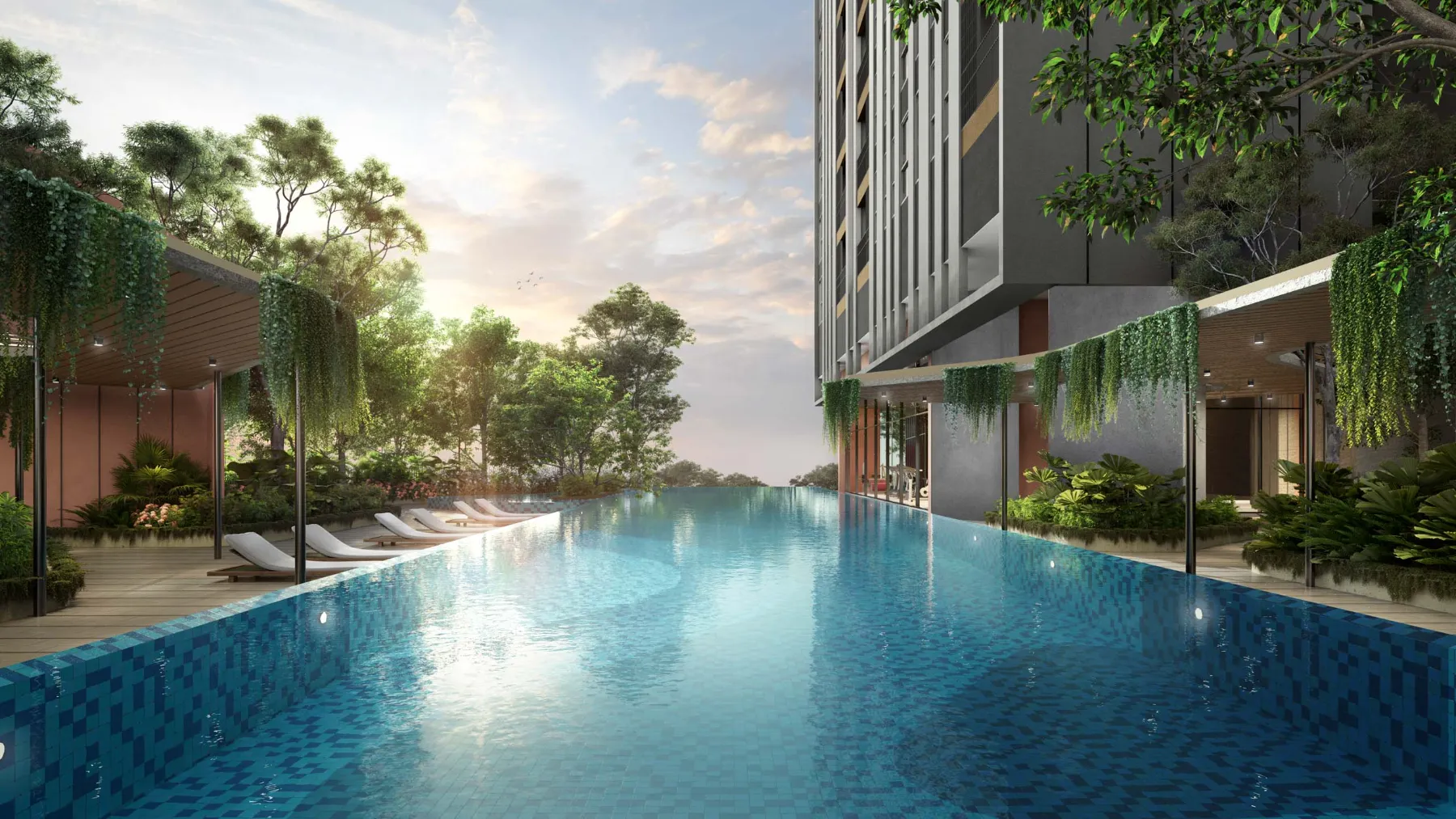 Residensi Bayu Damai swimming pool beside the towers, artist's impression