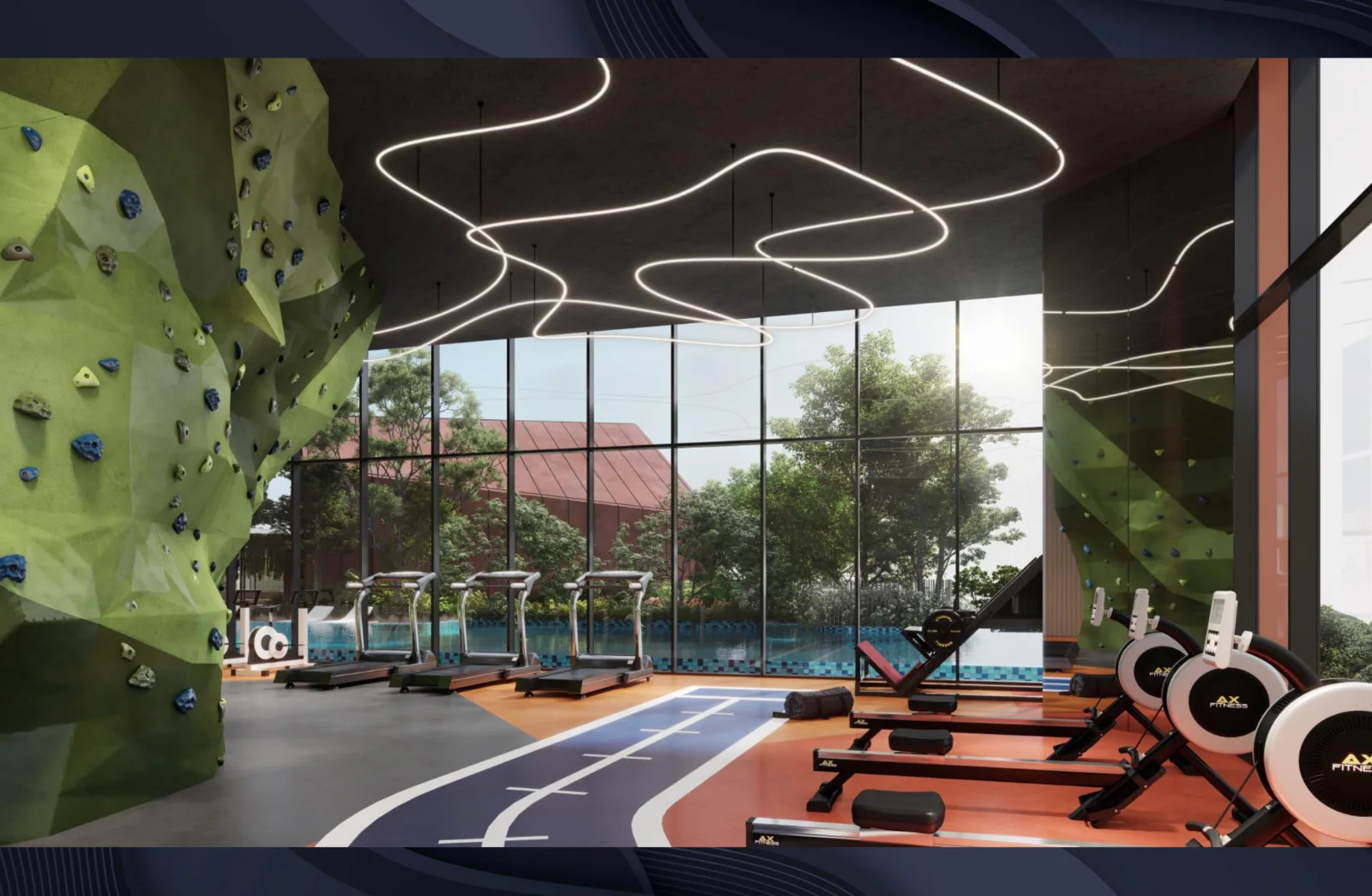 Residensi Bayu Damai gym with a climbing wall, artist's impression