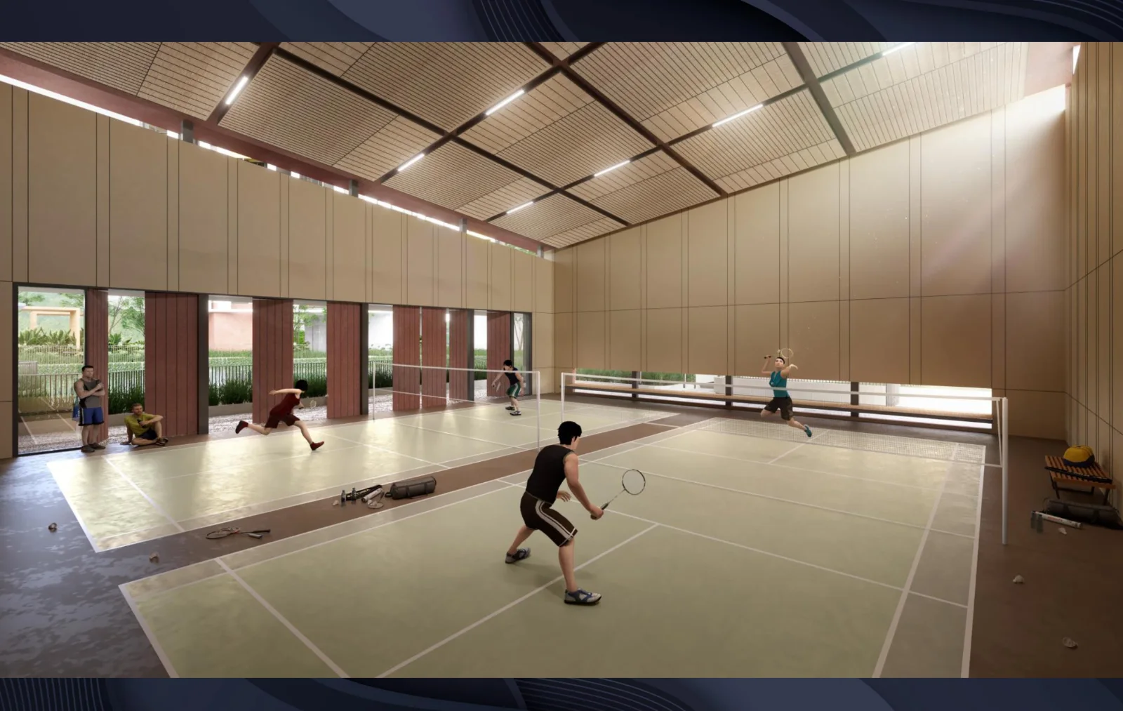 Residensi Bayu Damai multipurpose hall with a badminton court, artist's impression