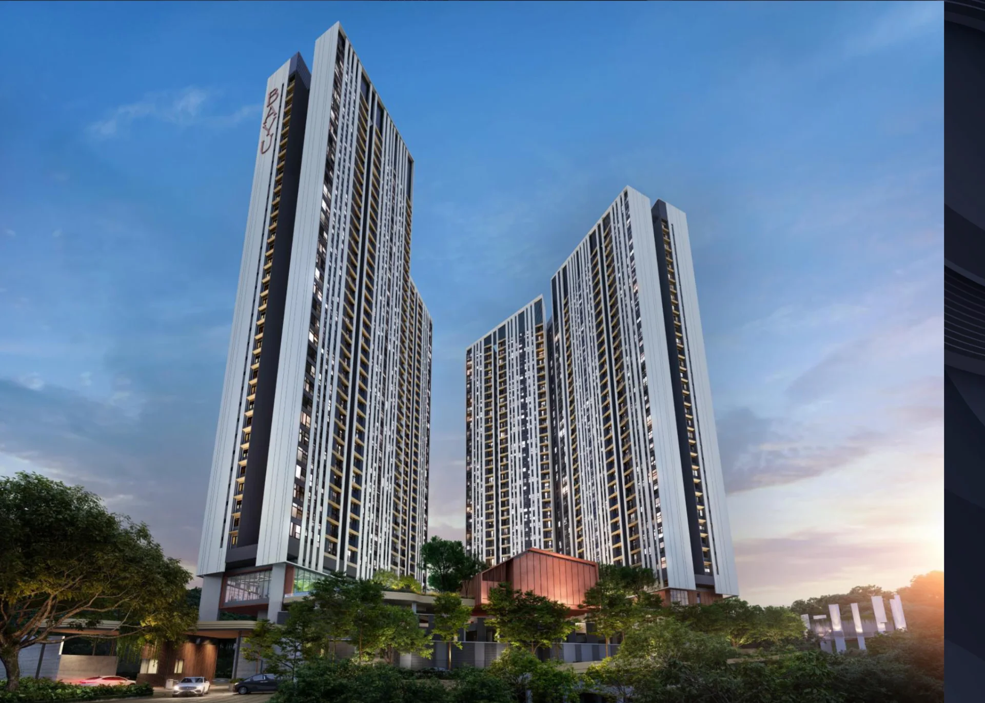 Residensi Bayu Damai's two towers above the gardens off Jalan Tuaran, Kota Kinabalu, artist's impression