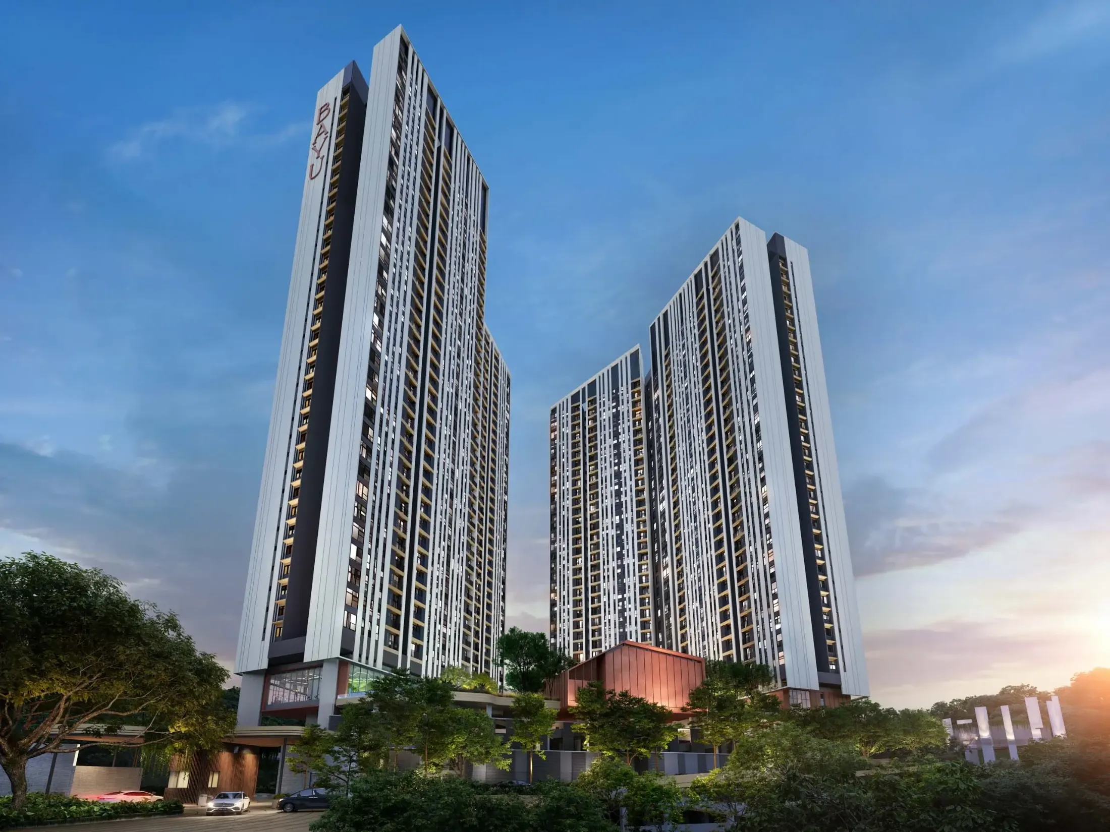 Residensi Bayu Damai's two towers above the gardens off Jalan Tuaran, Kota Kinabalu, artist's impression